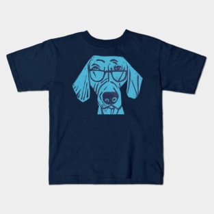 Glad, The Intelligent Weimerana, Blue Dog. Kids T-Shirt